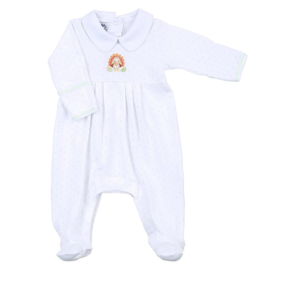 Giving Thanks Embroidered Collared Footie