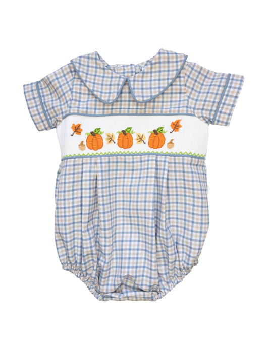 Three Sisters Pumpkin Patch Smocked Boy Bubble