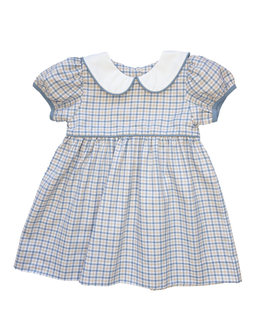 Three Sisters Blue Tan Plaid Dress